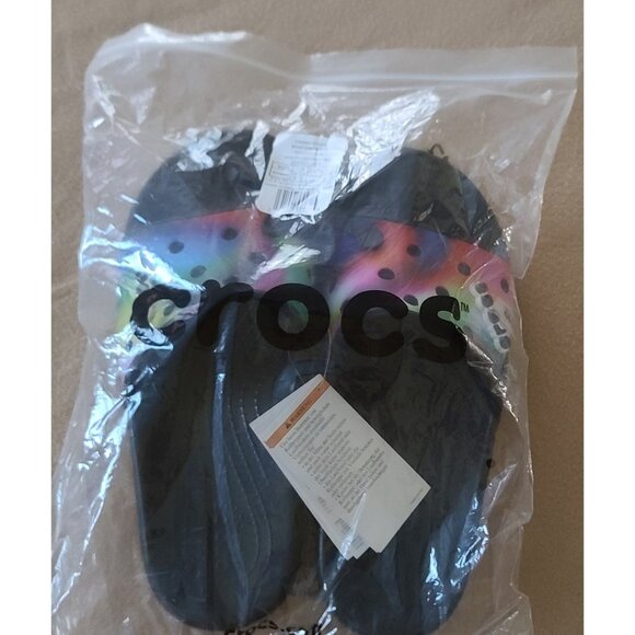 Crocs Classic Solarized Slide Unisex M10 W12 Rainbow Multicolor Tie Dye NEW - Picture 2 of 10